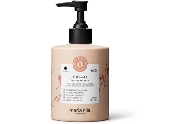 Maria Nila Colour Refresh, Cacao 300 ml, Brown Hair mask, Semi-Permanent Pigments, 100% Vegan & Sulfate/Paraben free