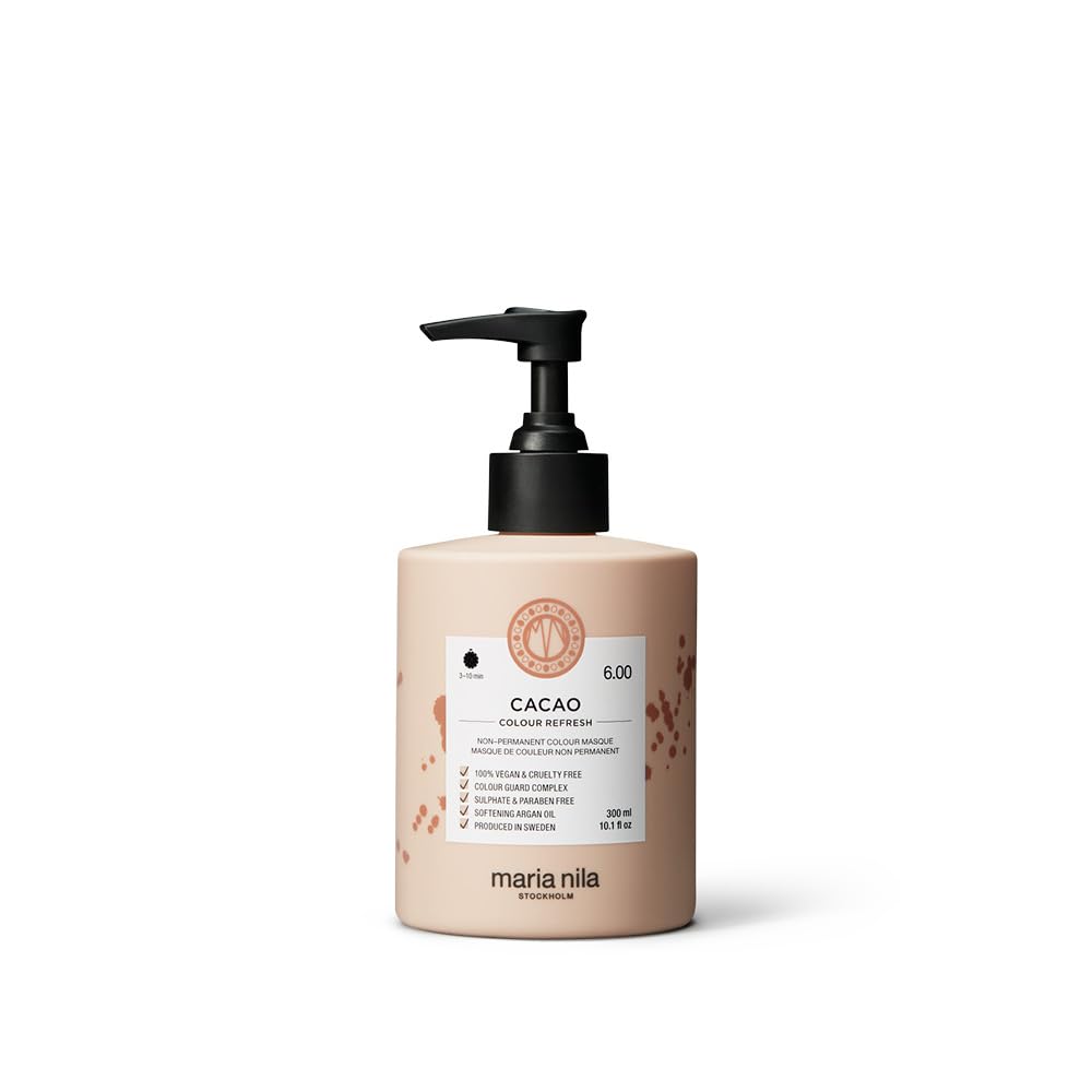 Maria Nila Color Refresh, Cacao 300 ml, Brown Hair mask, Semi-Permanent Pigments, 100% Vegan & Sulfate/Paraben free