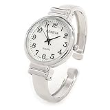 New Silver SL Geneva Metal Band Slim Case Women's Bangle Cuff Watch
