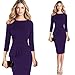 Hemlock Business Dress Lady, Women's Bodycon Dress Formal Dress Office Lady Dress Elegant Tunic Dress (L, Purple)
