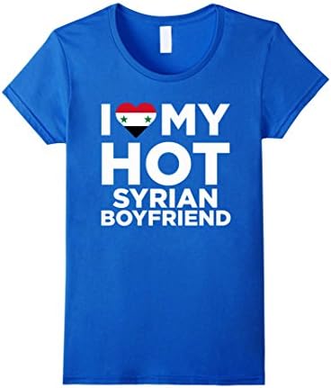 Women's I Love My Hot Syrian Boyfriend Cute Syria Native Relationship T-Shirt Large Royal Blue