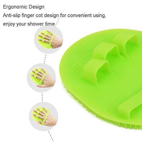 INNERNEED Soft Silicone Body Brush Gentle Exfoliating Glove Shower Scrubber Natural Bristles - Improves Skin's Health and Beauty (Pack of 2) - Thumbnail 2