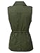 LE3NO Womens Utilitarian Green Anorak Vest