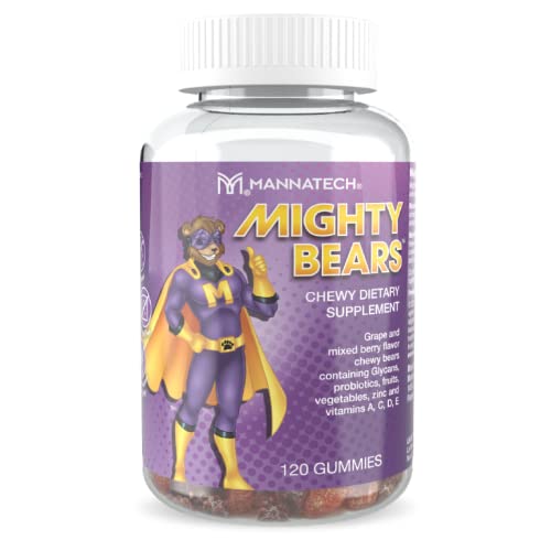 Mannatech Mighty Bears Gummy Bears, 120 Gummies, MannaBears, Nutritious & Healthy Candy for Kids