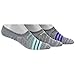 adidas Women's Superlite Super No Show Sock (3-Pair), Onix - Clear Onix Space Dye/Easy Green/Frozen Yellow, Medium, (Shoe Size 5-10)