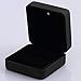 Luxury Black PU Leather and Steel LED Light Jewelry Ring Box With Battery