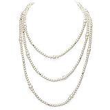 Multi-size 4.5-7.5mm White Freshwater Cultured High Luster AAA+ Pearl Endless Necklace, 64