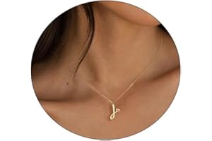 Rotnso Dainty Gold Initial Necklaces for Women Girls, 14K Gold Plated Tiny Letter Pendant Necklace Simple Cute Custom Personalized Monogram Name Choker Trendy Minimalist Jewelry Gift for Teen Girls