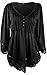 Angashion Women's Off Shoulder Lace Splice Loose Trim Casual Henley Blouse T-Shirt Tops
