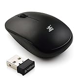 iXCC 2.4GHz Optical Wireless Mouse with Nano USB Receiver and Long Lifespan Buttons for PC, Mac, Netbook, Laptop or More - Black