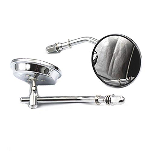 USA Shipping Universal Chrome Motorcycle 80mm 3.14" Metal Mirror Round Rearview Mirrors For 8mm Thread Harley Dyna Electra Glide FLHT Heritage Softail Touring
