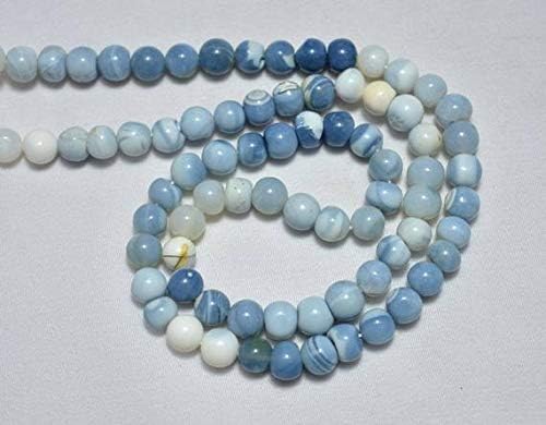 Beads Gemstone 10mm Beads, Peruvian Opal Gem Stone, Shaded Blue Opal Beads, Plain Round, Gemstone for Jewelry, 18 Inch Strand Code-HIGH-25098