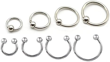 22Pcs 16G Horseshoe/BCR Ring Captive Bead Ring 6mm / 8mm / 10mm / 12mm / 14mm