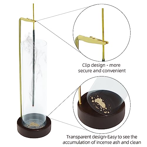 VUFUL Incense Holder, Funny Incense Holder for Sticks with Removable Glass Ash Catcher Incense Burner for Zen, Yoga, Spa, Meditation(Glass)