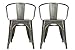 DHP Elise Metal Dining Chair, Set of Two, Antique Gunmetal