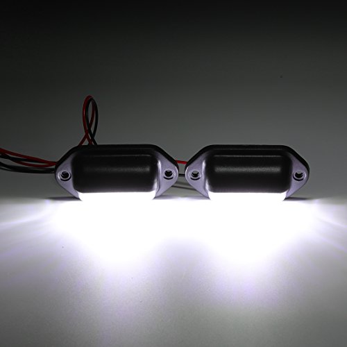 image for CZC AUTO 2PCS 12V LED Exterior License Plate Tag Light, Interior Court