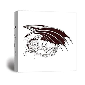 Wall26-Canvas Wall Art-Dragon Wings-Giclee Painting Wall Bedroom Living House Decoration Home Art - 12x12 inches