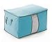 Yosoo 3 Pcs Bamboo Charcoal Large Durable Foldable Clothes Quilt Pillow Blanket Storage Zipper Bag Case Container Organizers Container Box (Blue+Green+Gray)