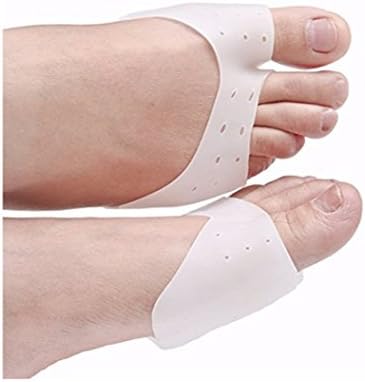VIEEL 2 pair of Silicone gel PU Comfortable Toe Cup / Pad / Insole / Perforated Lining to Reduce Forefoot Pain (L, open)