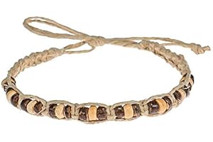 BlueRica Hemp Anklet with Coconut Shell Beads