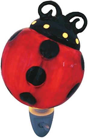 Green Pastures Wholesale Lady-Bug Porcelain Night Light, 3-Inch by 3-Inch by 4-Inch