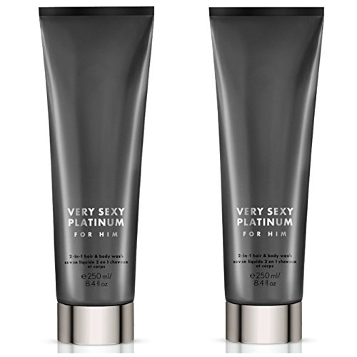 Victoria's Secret Very Sexy Platinum For Him 2-in-1 Hair & Body Wash 2 Pack 8.4 fl.oz
