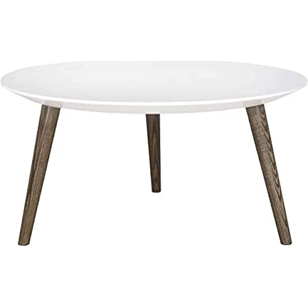 SAFAVIEH Contemporary Wooden , in White and Dark Brown, 80 X 80 X 39.87