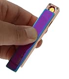 BOLT Lighter® USB Rechargeable Windproof Coil Slim Cigarette Lighter with Charging Cable and Carrying Pouch (Rainbow)