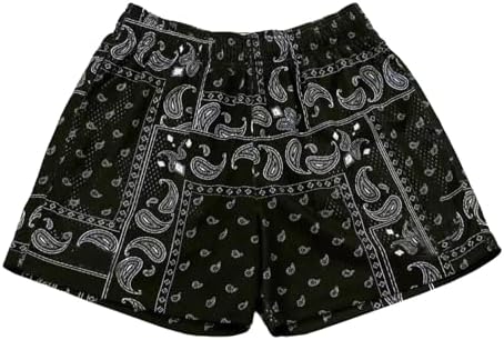 MECH-ENG Mens Paisley Shorts Graphic Bandana Shorts Retro Running