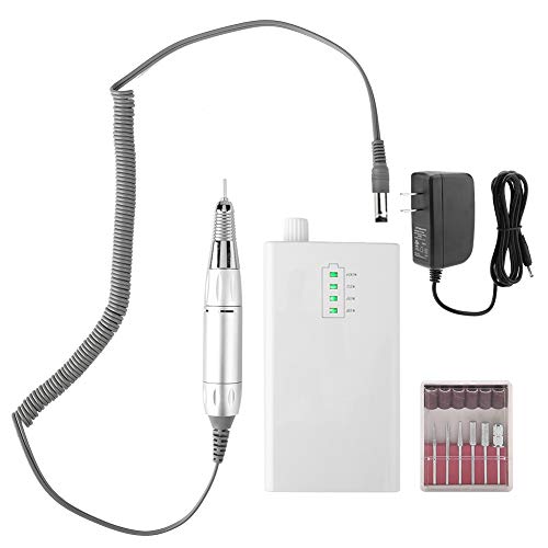 Portable Rechargeable Electric Nail Drill Machine 30000 RPM Cordless Nail File Manicure Pedicure Machine White