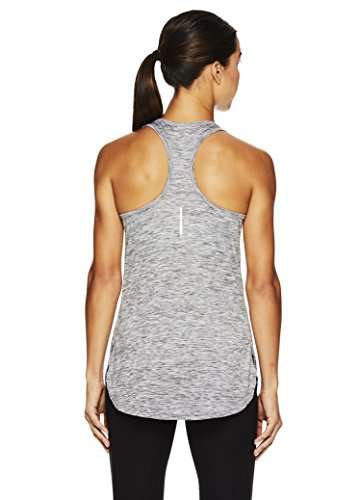 Reebok Women's Legend Active Racerback Basic Tank Top- Contrast Black Heather/Black, Small