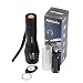 Alonefire G700 XML T6 LED Tactical Flashlight High Powered Brightest 5 Modes Water Resistant Black Torch Adjustable Zoomable Focus Handheld for Home Work Sports Outdoors Recreation Camping Hiking
