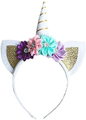 Geyou Baby Girls Party Headbands Decorative Flower Hairband Cute Kids Headwear (Gold)