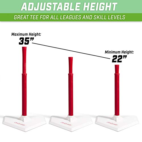 GoSports Baseball & Softball Batting Tee Adjustable Height Rubber Tee
