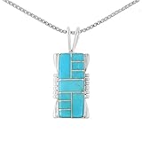 Gemstone Pendant Necklace in 925 Sterling Silver Genuine Turquoise & Gemstones (20