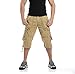 SHIDBA Men's Casual Solid Multi Pockets Cargo Shorts New Fashion Capri Pants Slim Fit