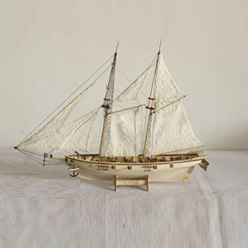 Yamalans 1:100 Scale Mini Wooden Sailboat Ship Model Kit Boat Toy Gift DIY Children Interactive Education Handwork Building Blocks - Thumbnail 7