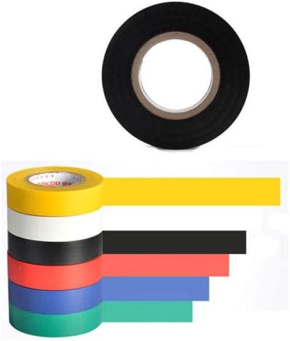 Electrical Tape, 6 Pack PVC Insulating Tape Coloured Adhesive Tape Waterproof Tape Roll, 32 Feet 0.63 inch Assorted Colours
