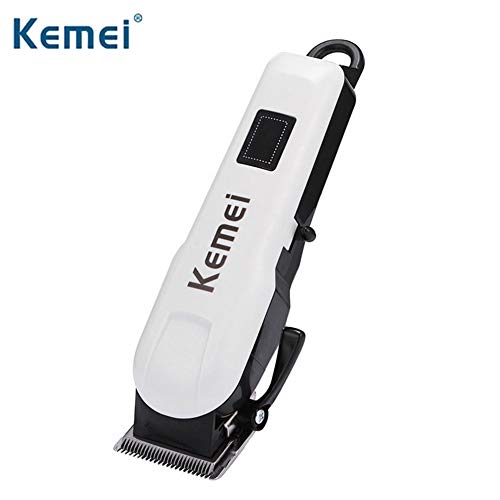 KEMEI Men's Low Voice Rechargeable Hair Clipper Razor LCD Display Cordless Electric Professional Shaver Beard Trimmer Grooming Shaving Machine Self Hair Cutting Haircut Trimmer Cutter