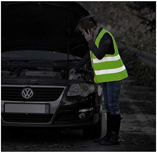 Anlising 4PCS High Visibility Safety Vests,Hi Vis Safety Vests with 2 Reflective Stripes,Night Workwear Reflective Vest,Reflective Jackets Waistcoat,for Running,Biking,Surveyor and Traffic Work - Image 5