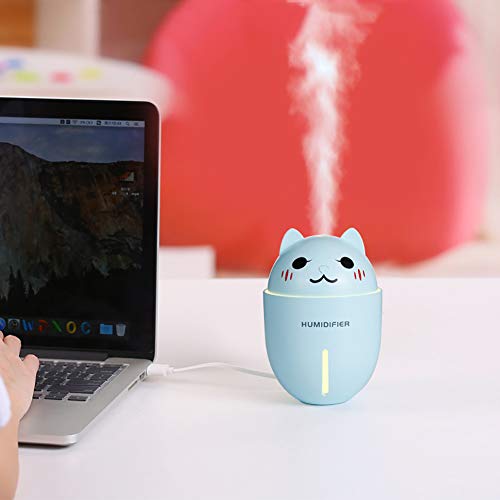 Shentesel Cat Ultrasonic Humidifier Cooling Fan LED Light USB Air Refresher Diffuser - Pink - Thumbnail 7