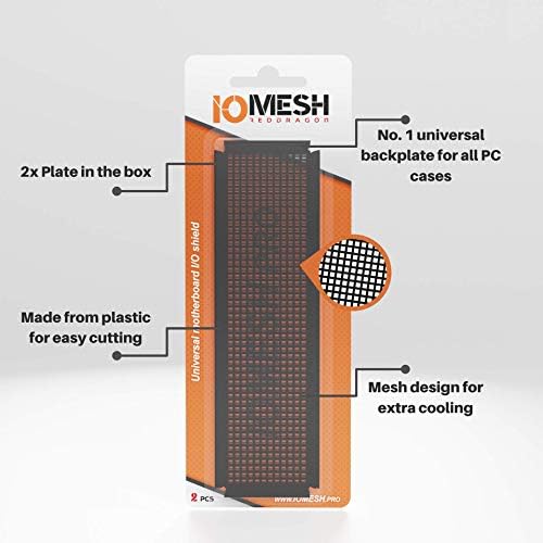 IOmesh Black Universal IO Shield Plate for All PC Motherboards That