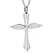 Cremation Jewelry - Angel wings Cross Necklace【Memorial Urn Necklace】 Religious Cremation Ashes Keepsake Jewelry Cremation Keepsake Free +20 Inch Chain+fill kit