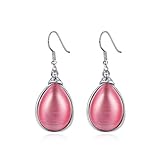 TIDOO Gorgeous Pink Cats-eye Stone Fish Hook Earrings Drop Earring for Ladies