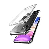 amCase iPhone 11 (6.1'') Clear Case, Hybrid Shock Absorbing TPU Frame & Rigid Back Plate Protective Case for iPhone 11 (2019) - Clear