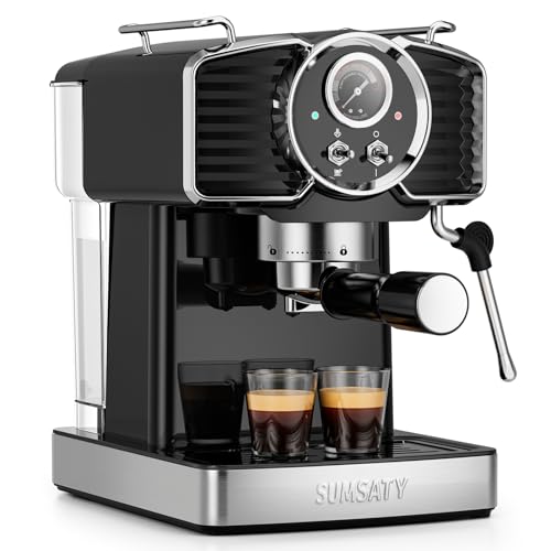 SUMSATY Retro Espresso Machine Black
