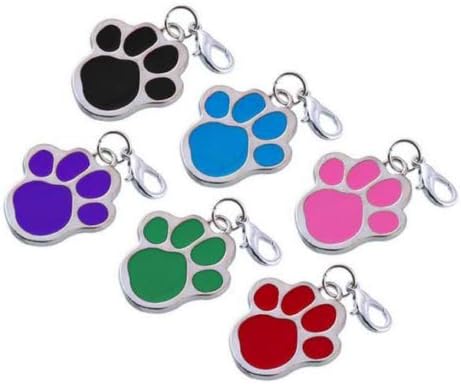 SpeedPets Metal Paw Printed Zinc Alloy Pet ID Tags Pendant Charms (Purple)