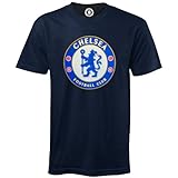 Chelsea Football Club Official Soccer Gift Mens Crest T-Shirt Navy Medium