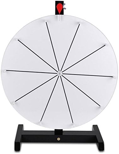 16" White Tabletop Spinning Prize Wheel 10 Slots with White Dry Erase Foam Board