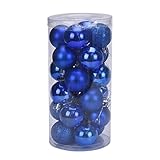 Binmer(TM)24Pcs Christmas Tree Decoration Ball Holiday Party Christmas Tree Ornaments (Blue)